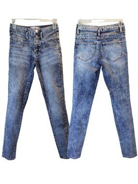 NOBO 3 Button Stacked waist Jeggings size 1 denim jeans 28.5" inseam